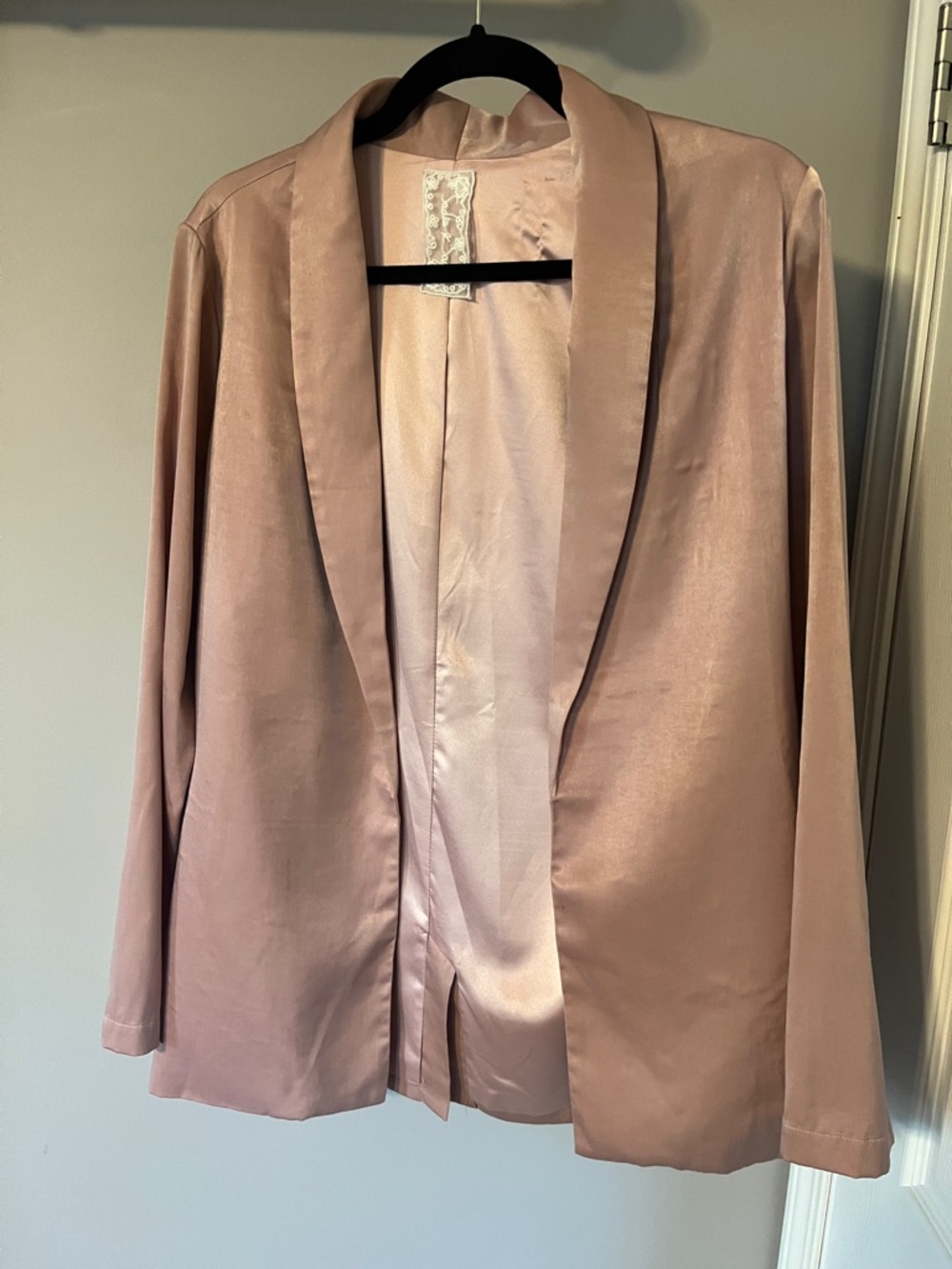 Dusty Rose Satin Blazer